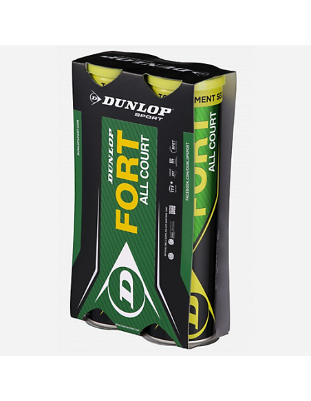 Balles de tennis Dunlop Bipack  Fort All Court 2 tubes de 4 balles 